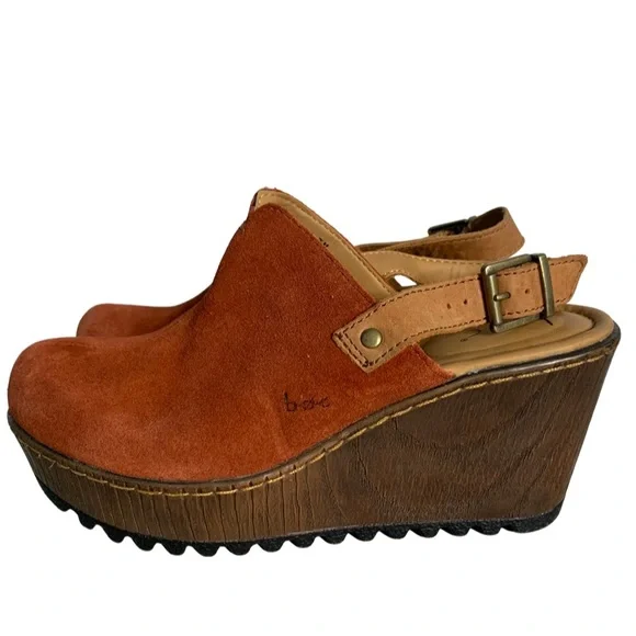 boc Shoes Boc Womens Rust May Suede Slingback Platform Ankle